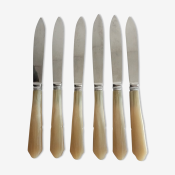 6 cheese knives, vintage