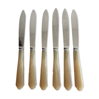6 cheese knives, vintage