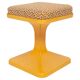 Mid-century mustard yellow floral stool, Poland, 1970s