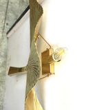 Wall lamp golden brass frame sheets by Ginko Biloba