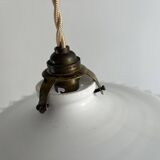 Opaline pendant light with serrated tray