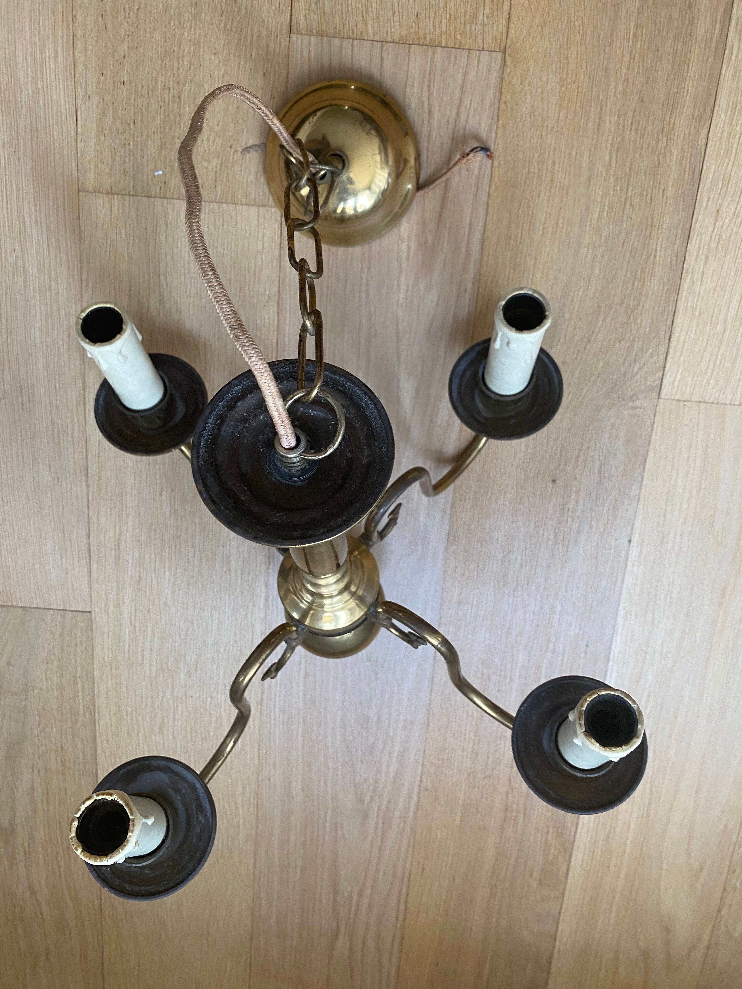 Brass chandelier 4 burners