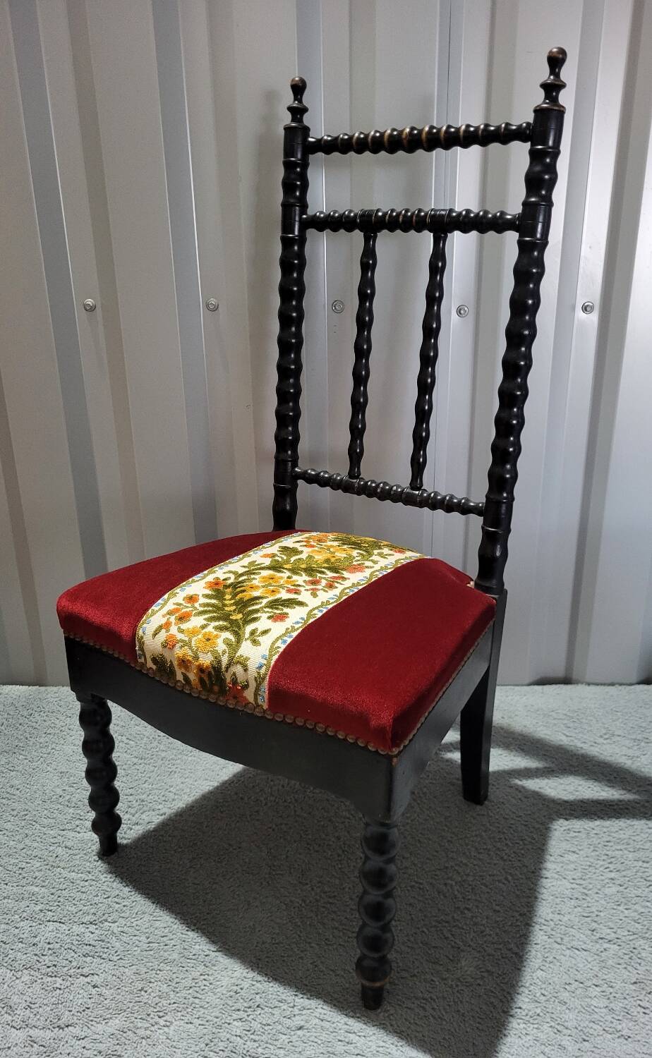 Napoleon III style wooden low chair in very good condition