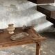 Large upcycled golden teak coffee table L1m60 W70 H45
