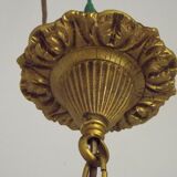 French Vintage Mid-Century Bronze 5-Light Traditional Style Chandelier