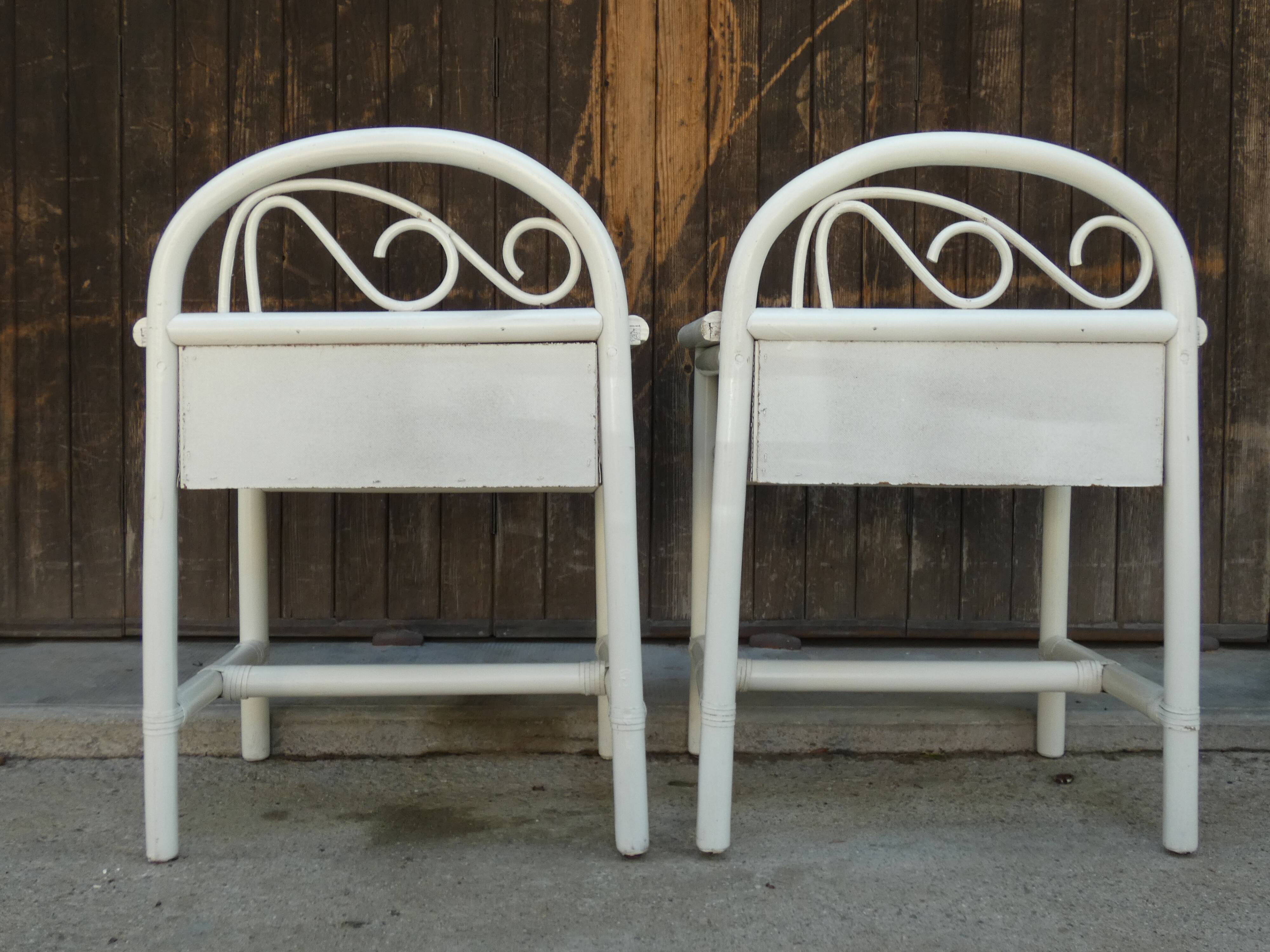 Pair rattan chevets circa 1970