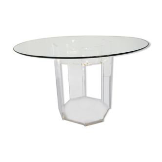 Table design Marais international glass and plexi 1970s