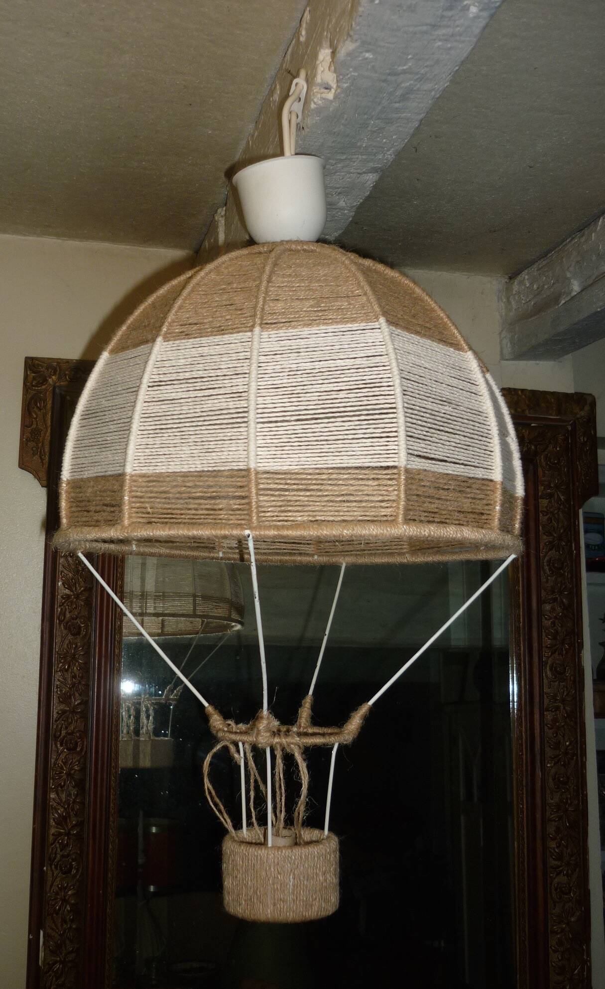 Jute hanging lamp for children's room