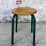 Vintage wood and metal stool circa 60's