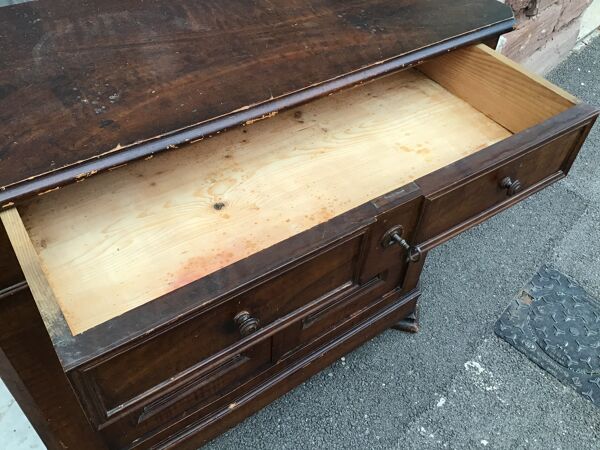 Buffet sapin ancien campagnard bohême 1900s