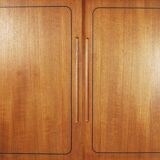 Vintage Danish Teak High Sideboard with Rounded Edges and Cutlery Handles by NIHK , 1950s
