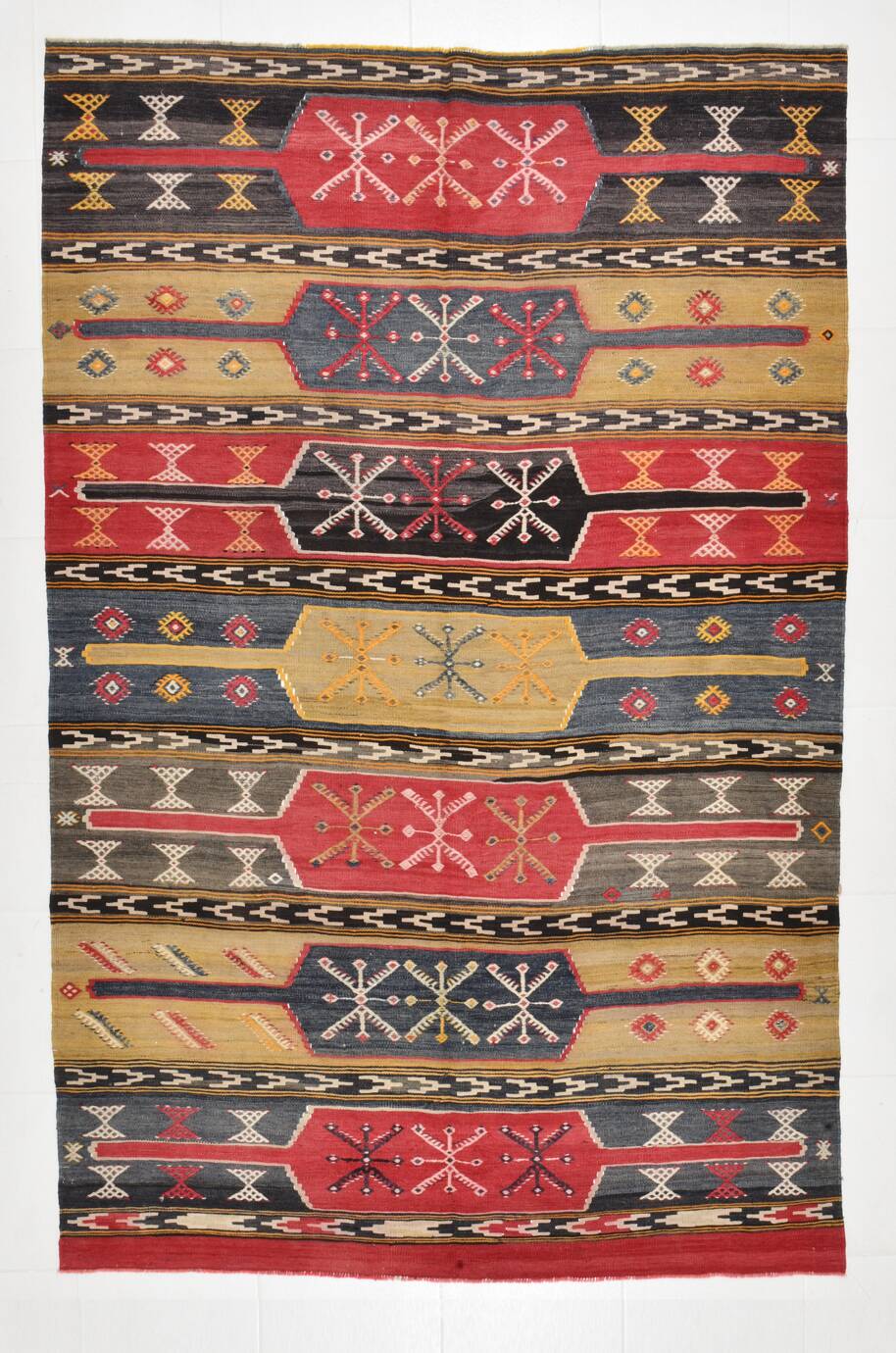 172x264Cm Cinnamon Red Kilim Rug, Large Area Rug, Turkish Bohem Rug,