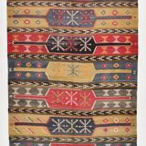 172x264Cm Cinnamon Red Kilim Rug, Large Area Rug, Turkish Bohem Rug,