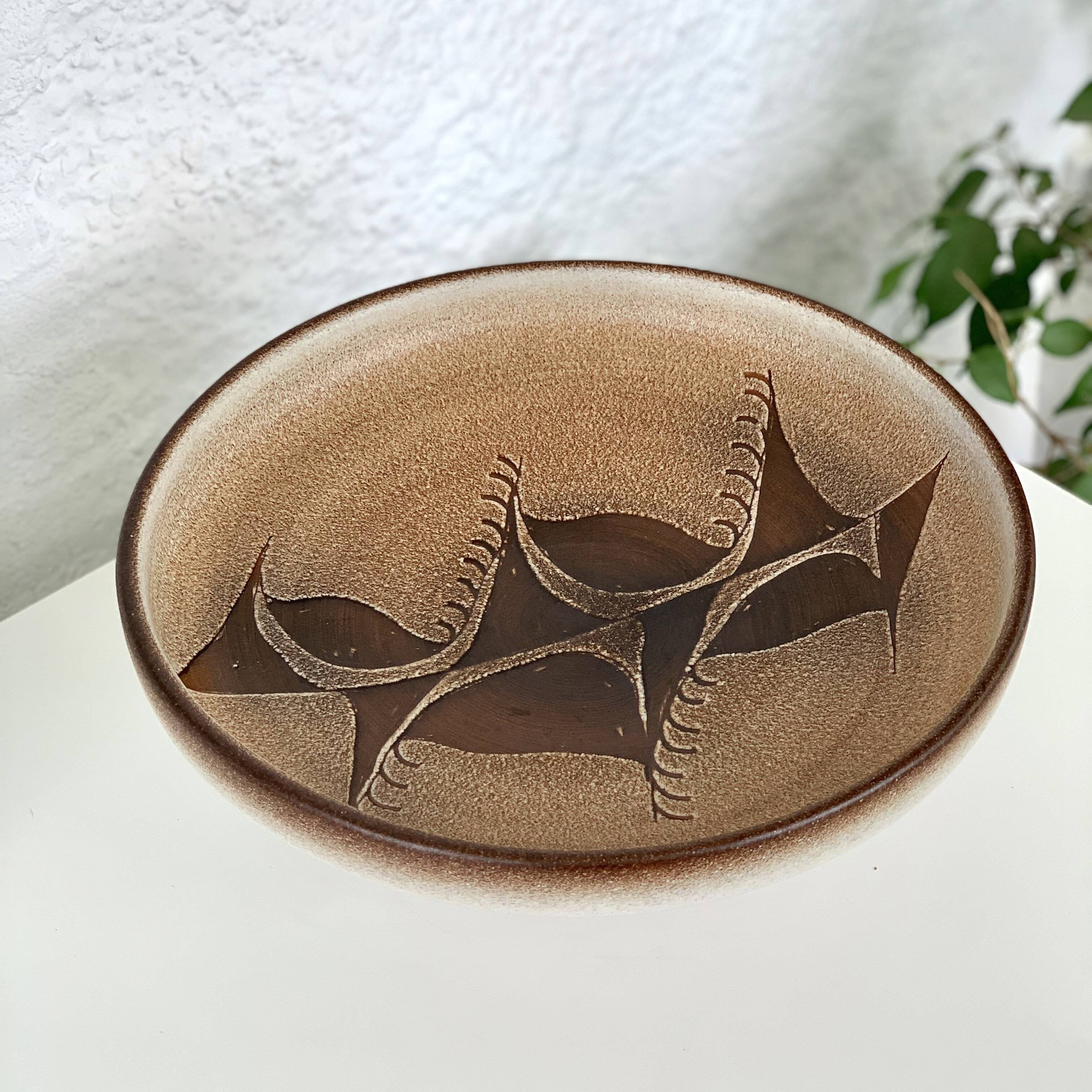Artisanal ceramic compote bowl "Serra", 1960