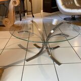 Glass and chrome coffee table