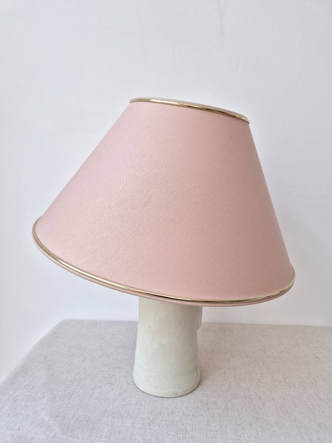 70s fabric lampshade with gold rim - vintage