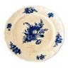 Grandes assiettes anciennes faïence terre de fer villeroy & boch mettlach 1897 décor floral bleu