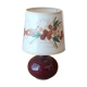 Purple pink ceramic lamp, herbarium-style lampshade, 60s