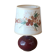 Purple pink ceramic lamp, herbarium-style lampshade, 60s