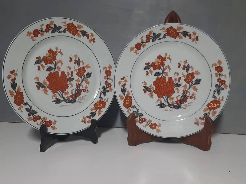 Set of 2 plates - Paris porcelain - Limoges - Yu Nam decoration