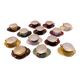 Rare service moka/café 13 cups iridescent porcelain Sarreguemines 19th century