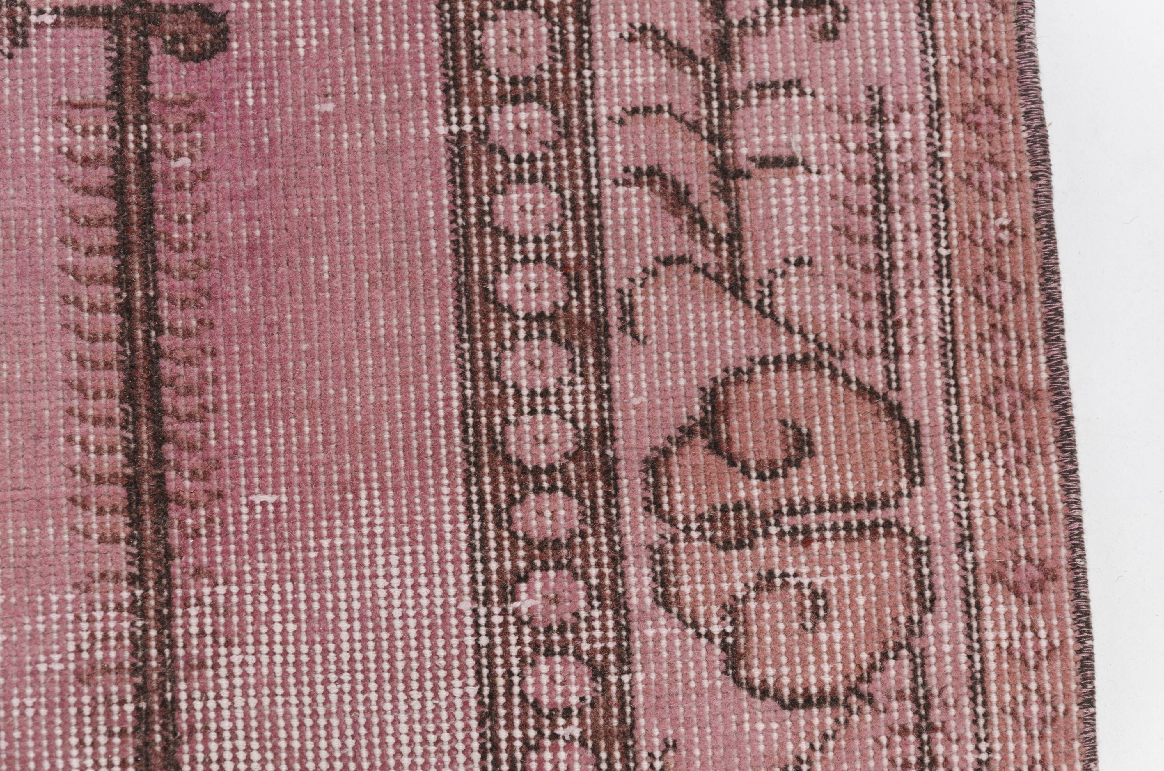 Turkish Pink Floor Vintage Rug sku2528