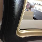 Black and gold rectangular mirror 65x51cm