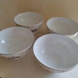 Set de 4 bols décor violettes en porcelaine