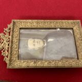 Ancien photo portrait d'homme avec cadre en laiton