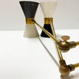 Large double articulated wall lamp design 1950