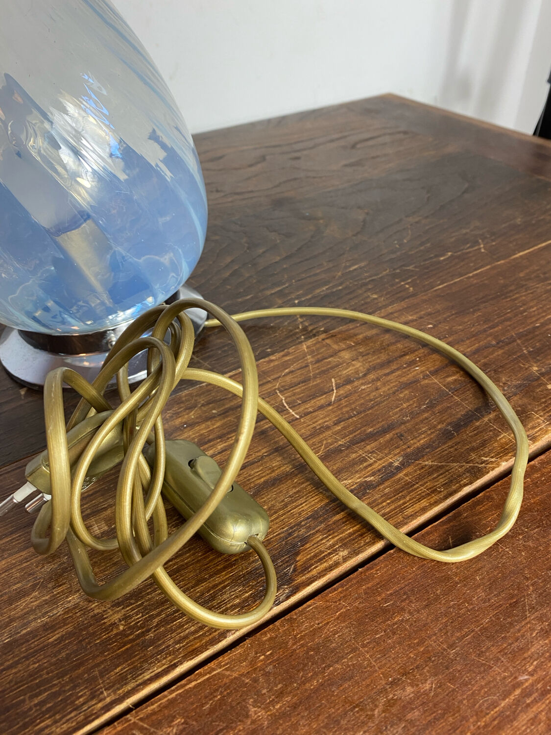 Suspension en verre et métal Art Déco