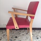 Armchair with arms armrests red 1950s