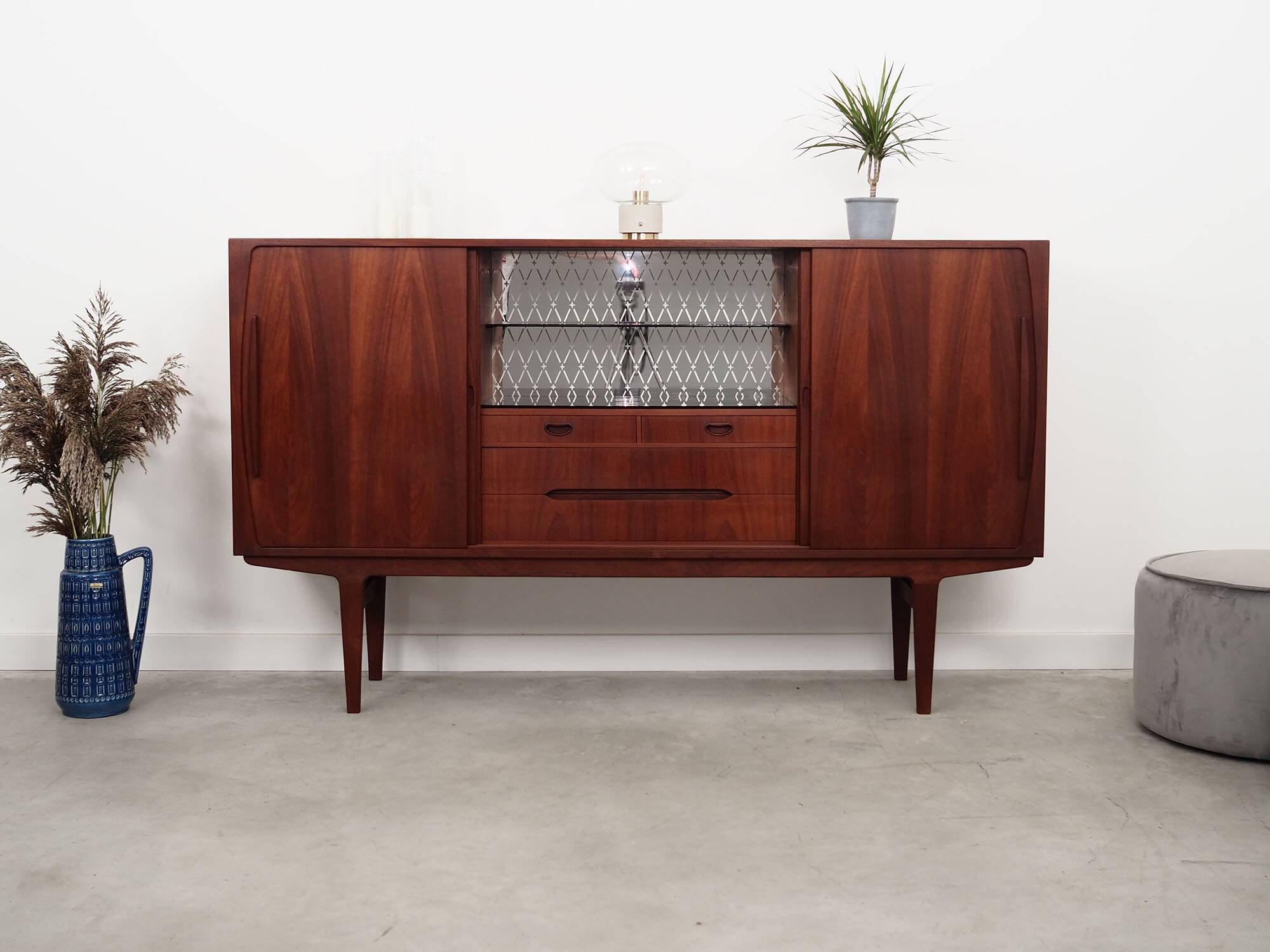 Teak highboard, Danish design, 1960s, production: Denmark