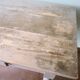 Table en bois bureau patine grise