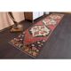 Vintage Turkish Oushak Handmade Wool Cotton Red Runner Rug 73x330