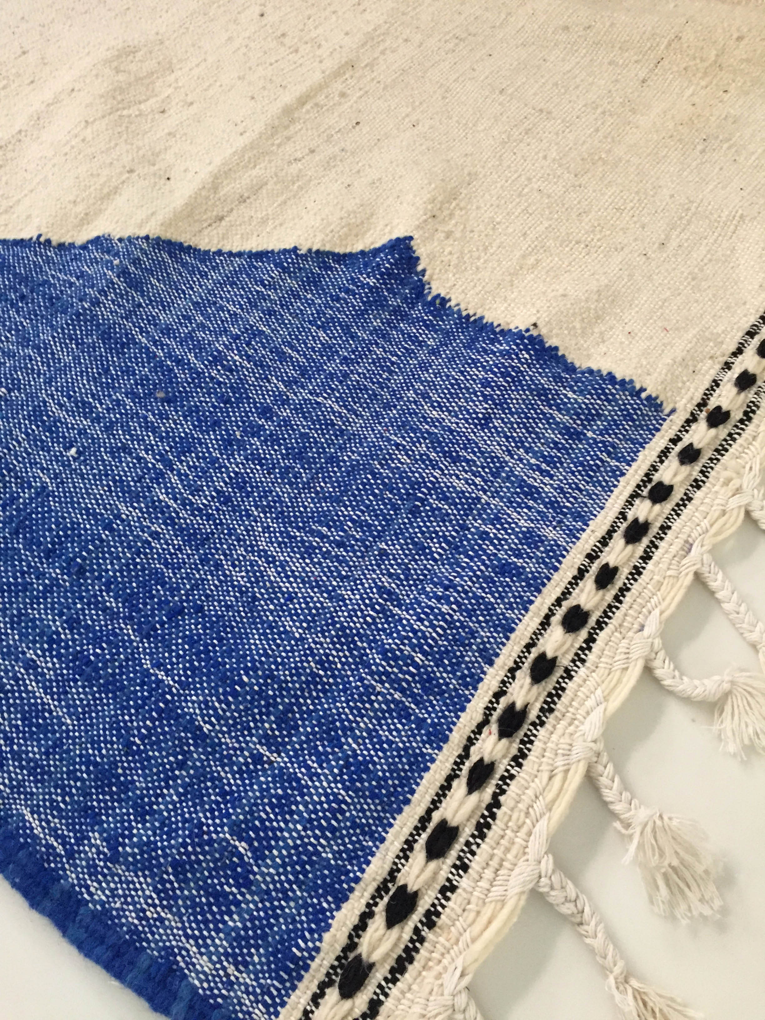 Moroccan Berber Kilim carpet ecru with colorful flats 264x204cm