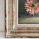 Peinture ancienne tableau huile sur toile fleurs dahlias 