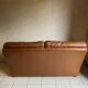 Vintage leather sofa 2 seater convertible caramel color