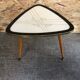 Old coffee table mediator wood & resin compass feet 70s vintage