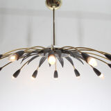 1950s chandelier in brass for 16 bulbs, diameter 100cm