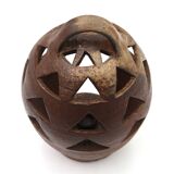 Impressive ceramic candlestick lantern, 1970s stoneware.