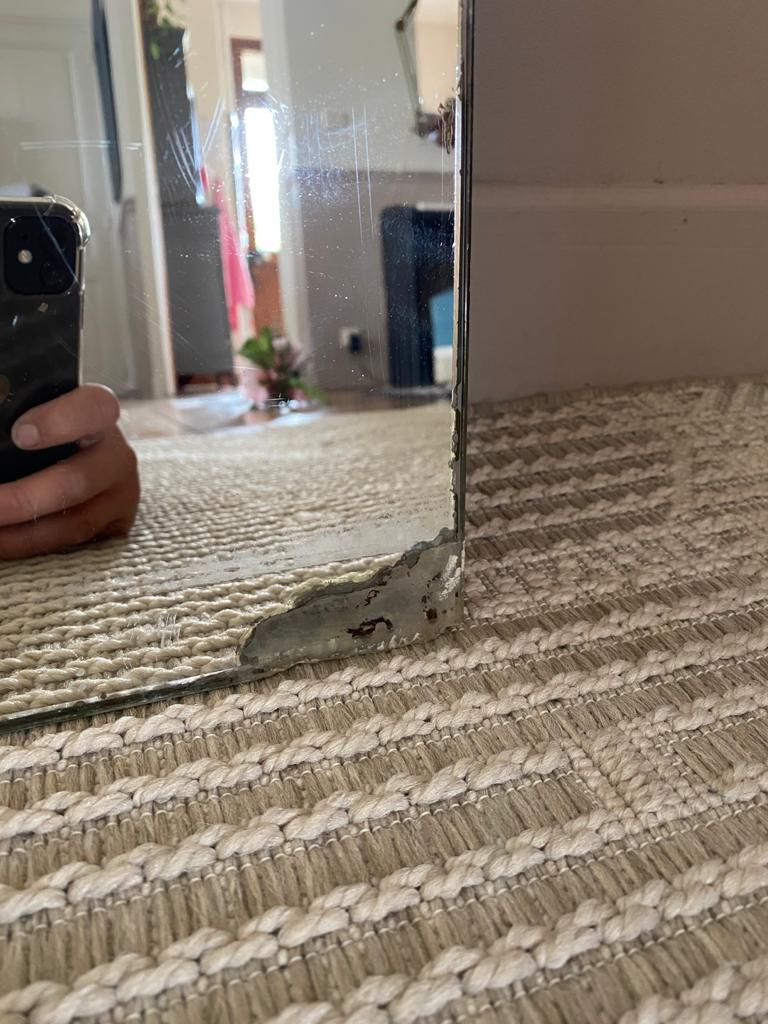Vintage bevelled mirror 93x63cm