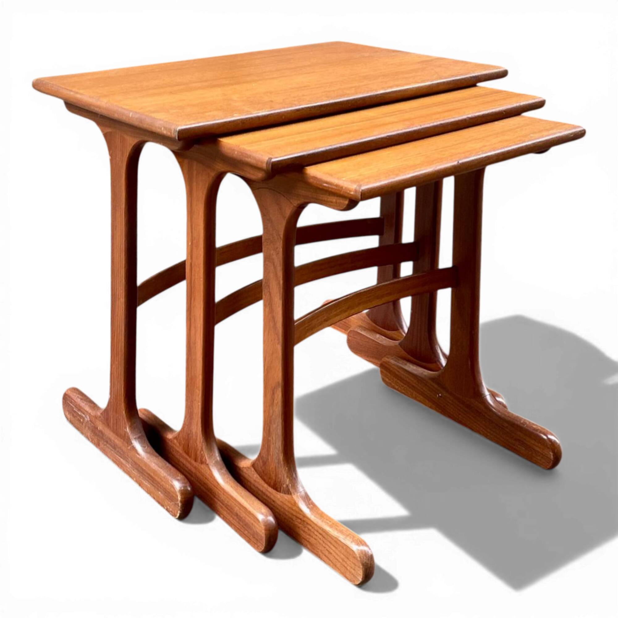 Scandinavian nesting tables in teak from the 1960s.