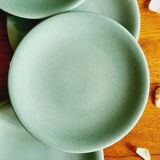 10 assiettes à desserts en céramique bleu Longchamp
