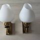 Vintage arlus wall lights in brass and glass 1950