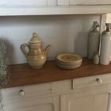 Six sandstone dessert plates by Longchamp