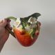 Strawberry shaped pitcher with vintage flowers ceramic pitcher in shape