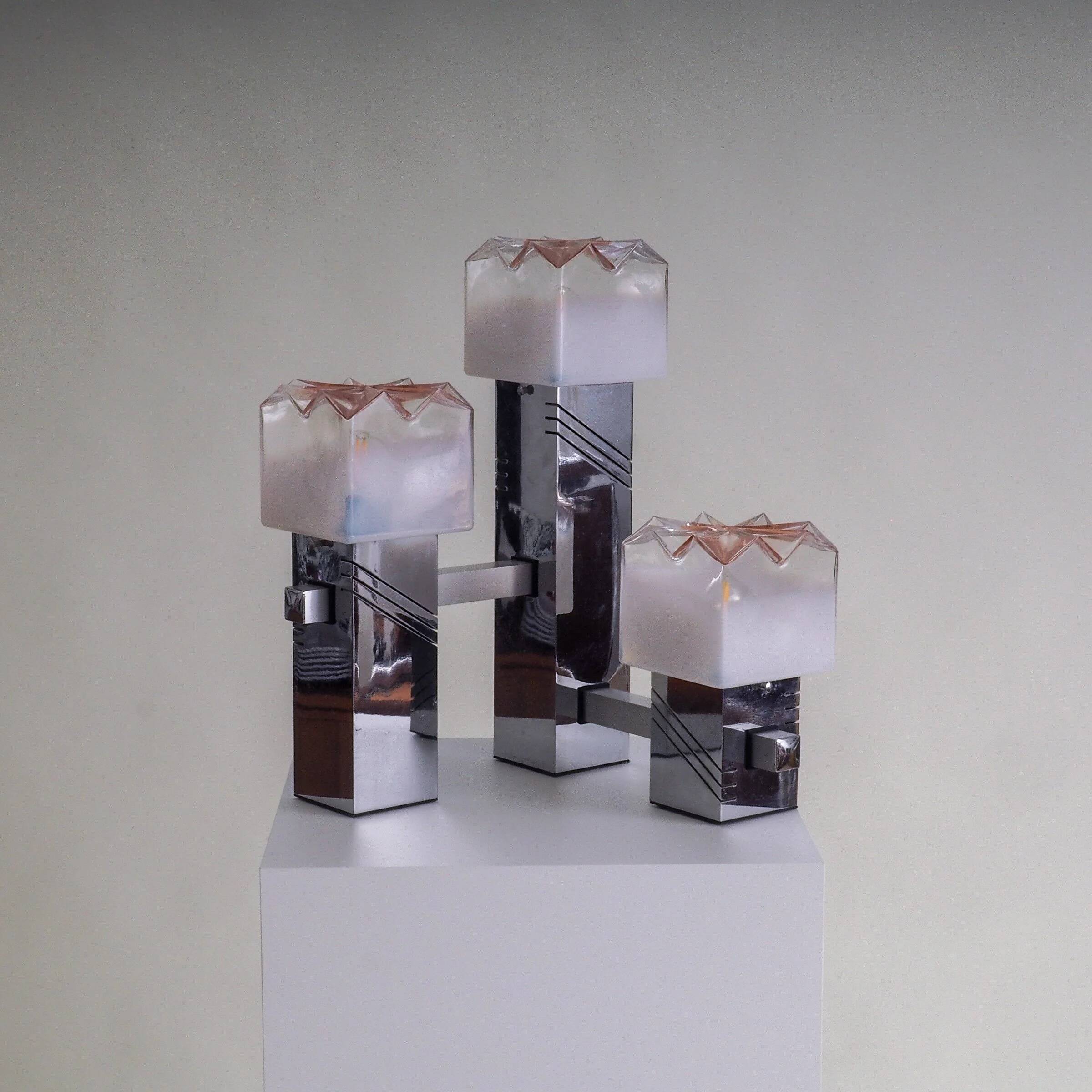 Table lamp with Murano glass shades by Gaetano Sciolari