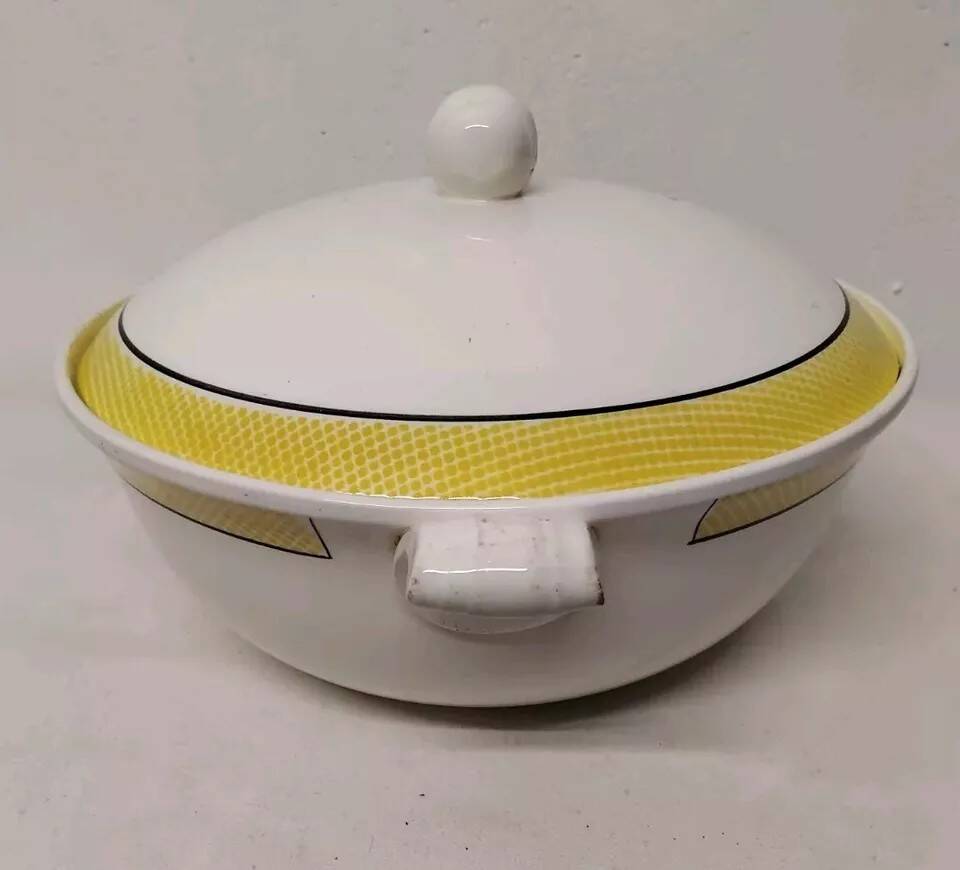Old soup tureen with lid saline France vintage
