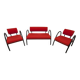 Sofa set with 2 designer armchairs 2001 red